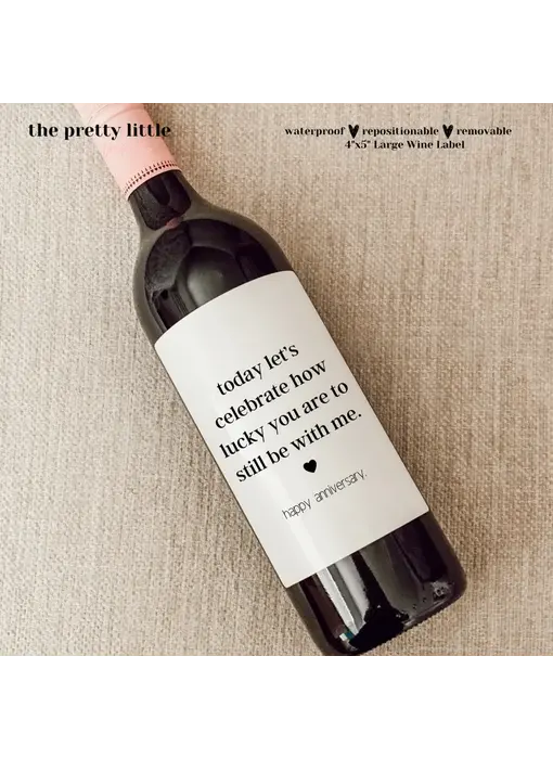 Anniversary Wine Label 4"x5"