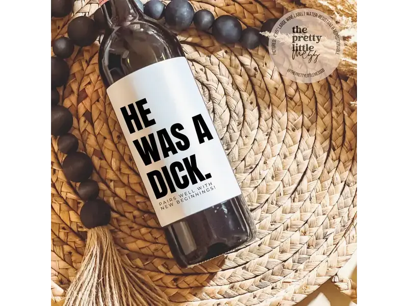 the pretty little mess Funny Breakup Wine Label 4"x5"