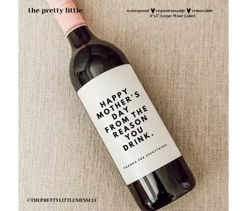 Mother's Day Wine Label 4"x5"