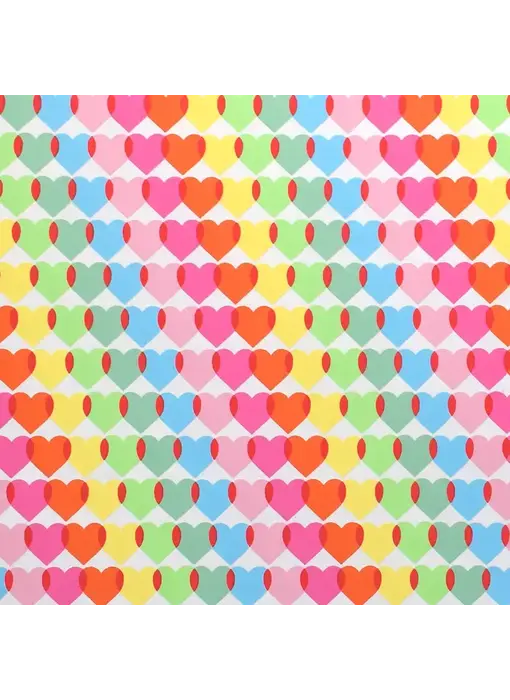 Rainbow Heart Roll Wrapping Paper