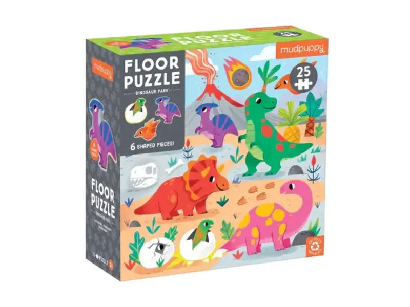 Chronicle Books Dinosaur Park 25 Piece Floor Puzzle with Shaped Pieces