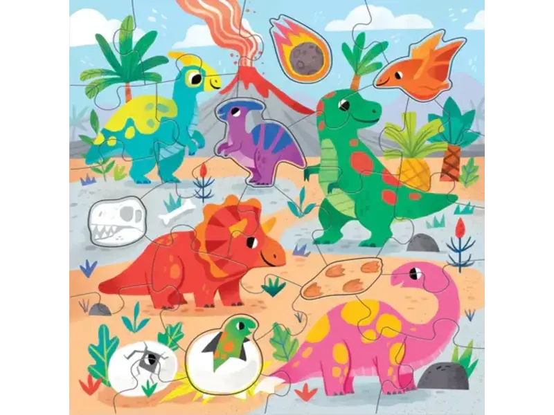Chronicle Books Dinosaur Park 25 Piece Floor Puzzle with Shaped Pieces