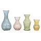 Debossed Glass Vases, 2 styles, green & aqua