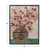 Creative Co-OP Wood Framed Glass Wall Décor w/ Flowers in Vase 36x48