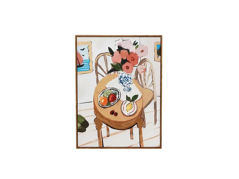 Creative Co-OP Framed Canvas Hand-Painted Wall Décor 24x32