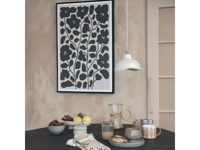 Bloomingville MDF Framed Textured Paper Wall Décor w/ Flowers