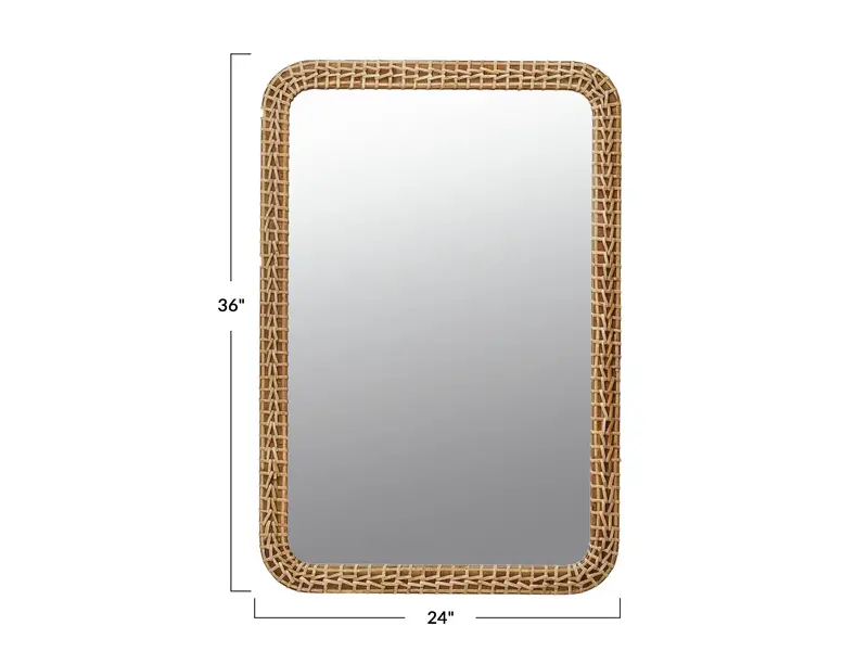 Creative Co-OP Woven Rattan Framed Wall Mirror 24x36
