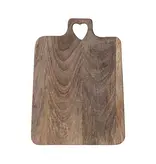 Creative Co-OP Mango Wood Cheese/Cutting Board with Heart Cut-Out Handle
