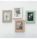Creative Co-OP Photo Frame w/ Inlaid Stripes, 4 Colors 5" x 7"
