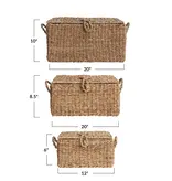 Creative Co-OP Hand-Woven Seagrass & Wire Framed Trunks, Natural - LARGE