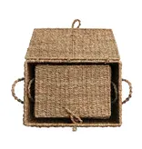 Creative Co-OP Hand-Woven Seagrass & Wire Framed Trunks, Natural - LARGE