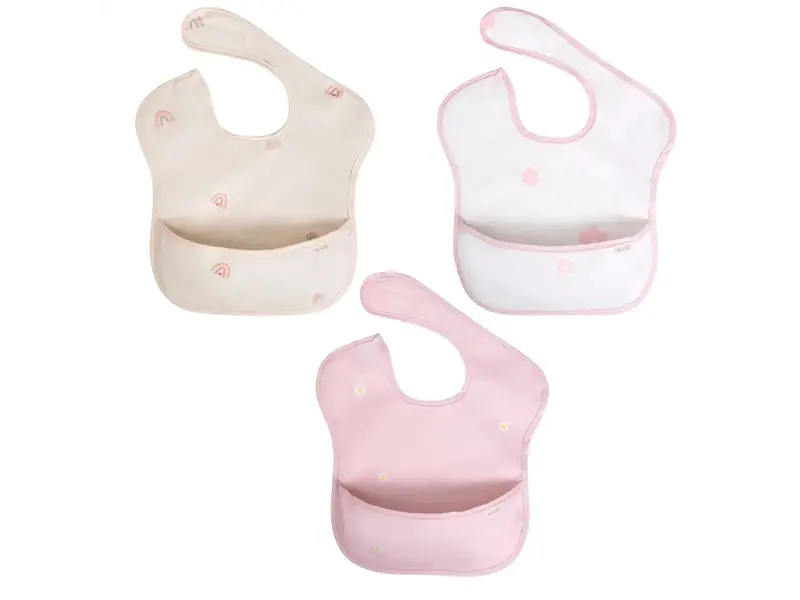Ali + Oli Sleeveless (3-pc) Bib Set For Baby & Toddler Pink