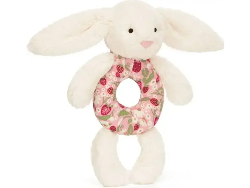 JellyCat Inc Blossom Cream Bunny 'Berry' Ring Rattle