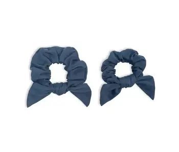 Bamboo Big + Small Scrunchies - Navy