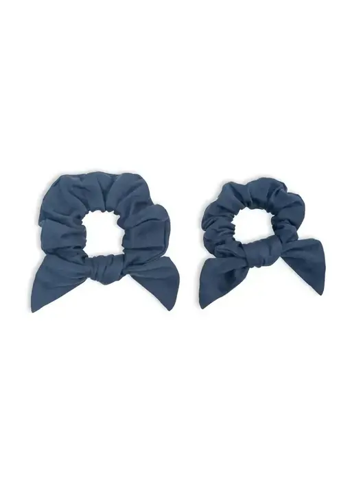 Bamboo Big + Small Scrunchies - Navy