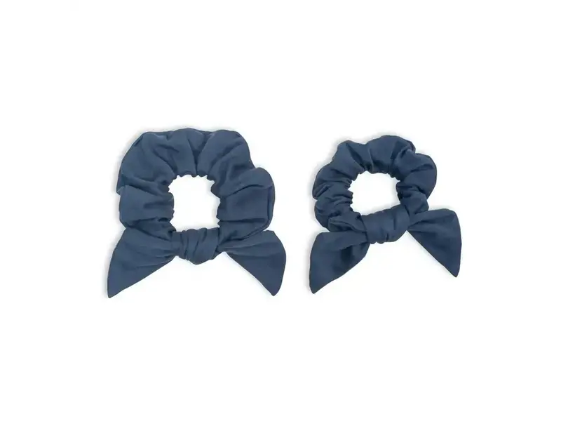 Lulujo Bamboo Big + Small Scrunchies - Navy