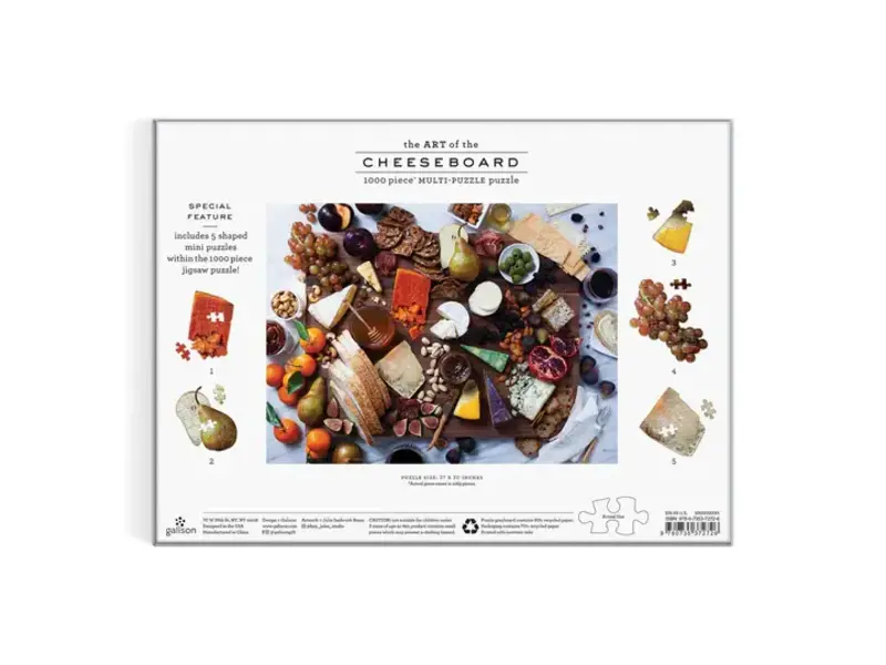 Chronicle Books Art of the Cheeseboard 1000 Piece Multi-Puzzle Puzzle