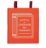 Chronicle Books Reading is Cheaper Than Therapy Reusable Shopping Bag