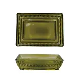 Creative Co-OP Pressed Glass Soap Dish, Olive Color