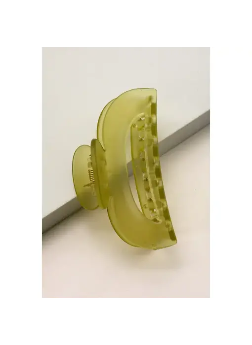 Large Half Translucent Moon Hair Claw Clip - Green Tea