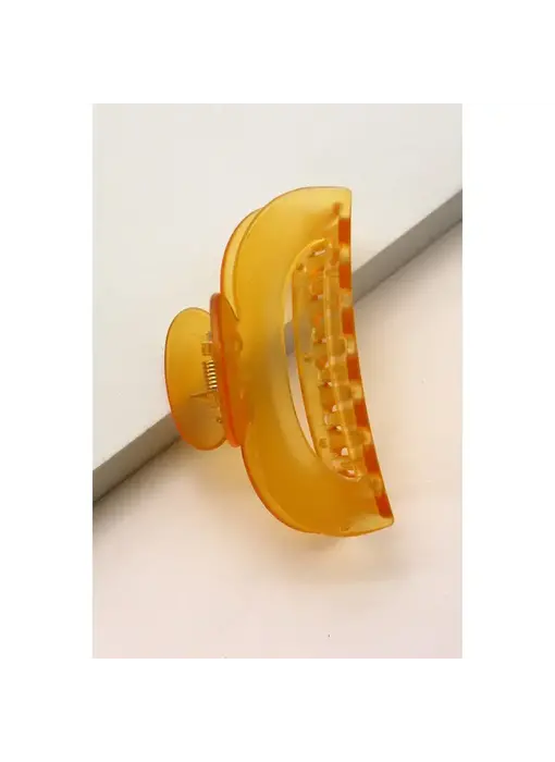 Large Half Translucent Moon Hair Claw Clip - Peach