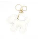 JOSSLYN Vegan Leather Dog Bag Charm Keychain - off white