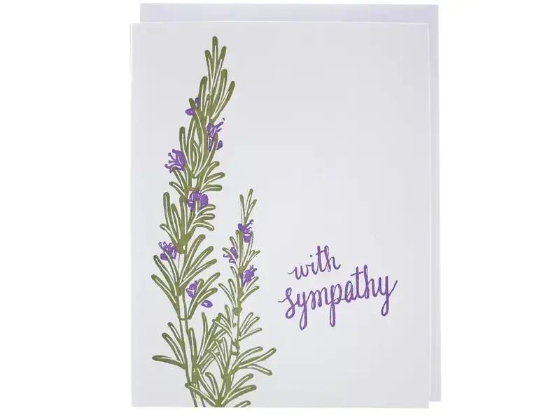 Smudge Ink Rosemary Sympathy Card