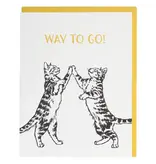 Smudge Ink Cat High Five Congratulations Card