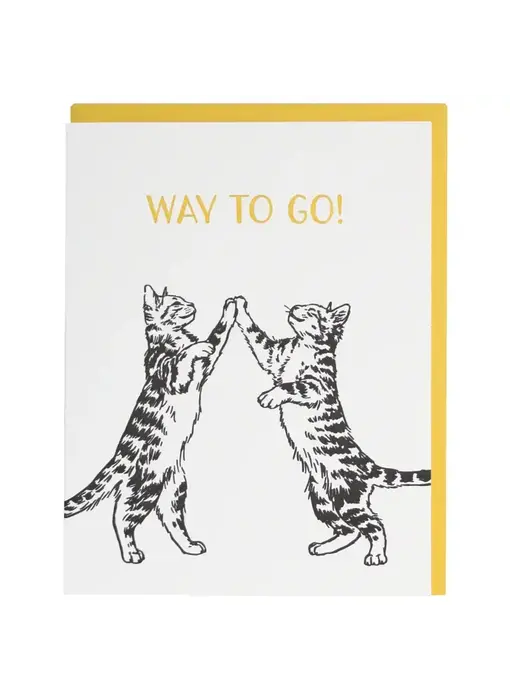Cat High Five Congratulations Card