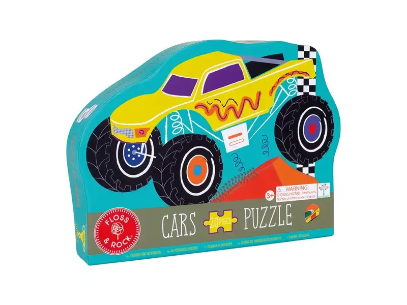 Floss and Rock Cars 20pc "Monster Truck" Shaped Jigsaw with Shaped Box