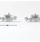 HoopLa Style 5 Cz Ear Climber -Stud-Earring- Steel- silver
