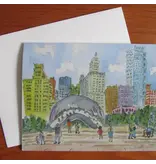 Maggie Caravello Chicago Bean, Millennium Park Note Card