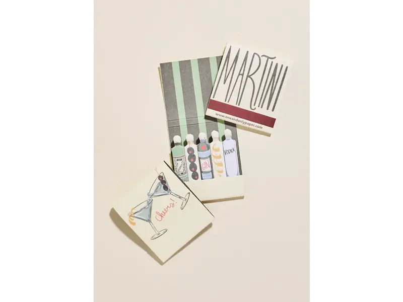 One & Only Paper Martini Printed 10 Stem Matchbooks