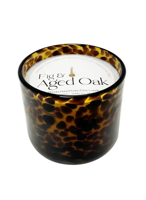 Fig & Aged Oak Amber Tortoise Soy Blend Candle