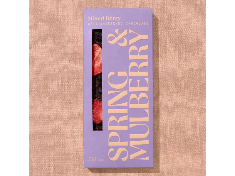 Spring & Mulberry Mixed Berry Date-Sweetened Dark Chocolate
