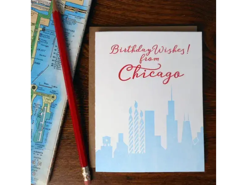 a. favorite design Birthday Wishes from Chicago - Greeting Card