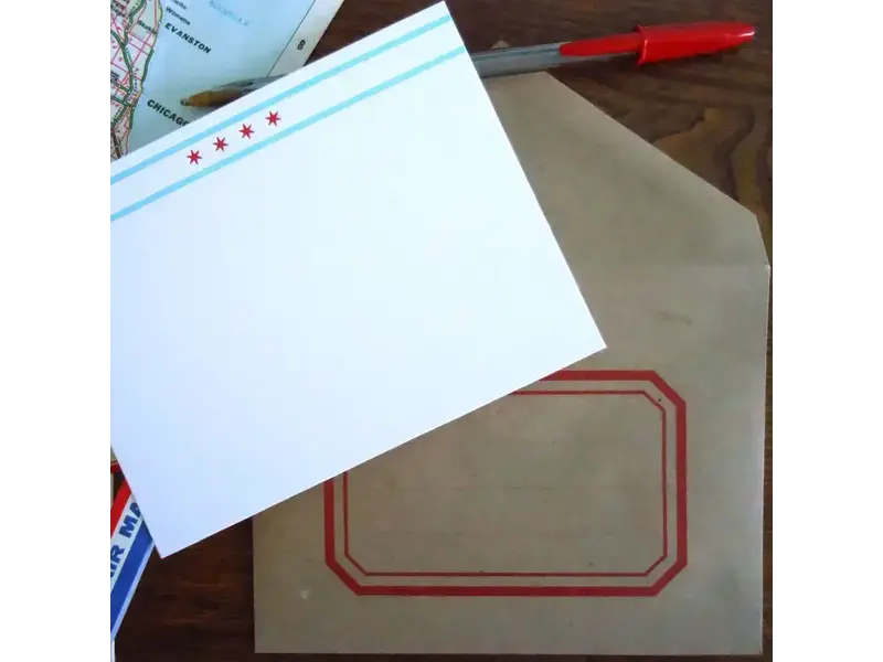 a. favorite design Chicago Flag Flat Note Set - Set of 6