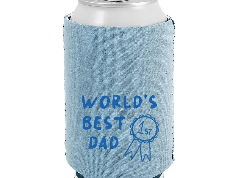 Polished prints Best Dad Regular Can Koozie, Fathers Day, Dad Gifts, Coolie
