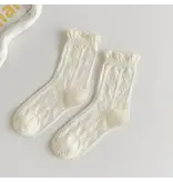 Funkyrel® Atzbranding Limited White rolled edge socks- diamond