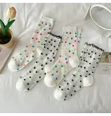Funkyrel® Atzbranding Limited Heart and Polka Dot Mesh Socks