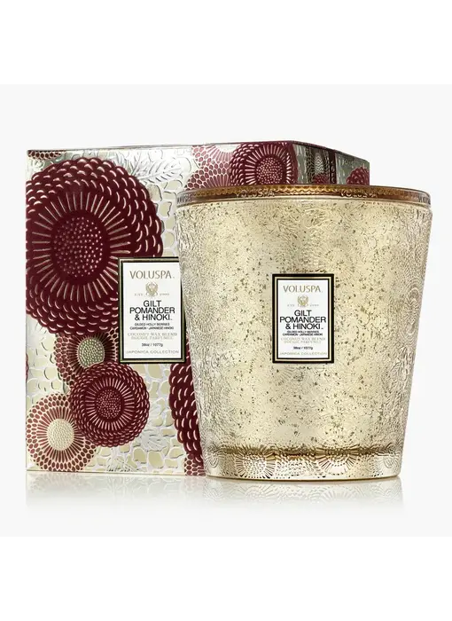 Gilt Pomander Hinoki 3 Wick Hearth Candle