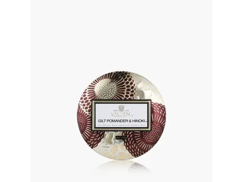 Voluspa Gilt Pomander & Hinoki Holiday Tin Candle
