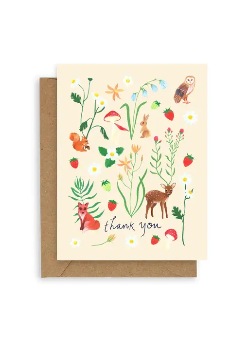 Flora Fauna Thank You Card