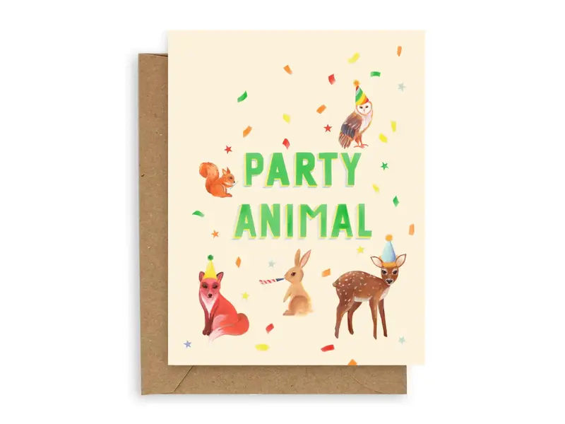 Adelfi Party Animal Birthday Card