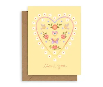 Spring Heart Thank You Card