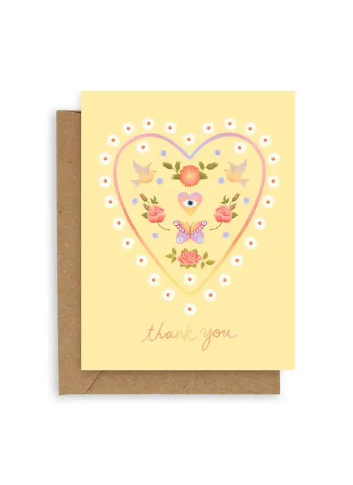 Spring Heart Thank You Card