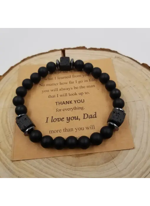 Frosted Stone & Volcanic Stone Bracelet