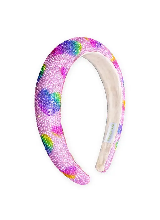 Kids Heart Headband - Padded Rhinestone Hair Band