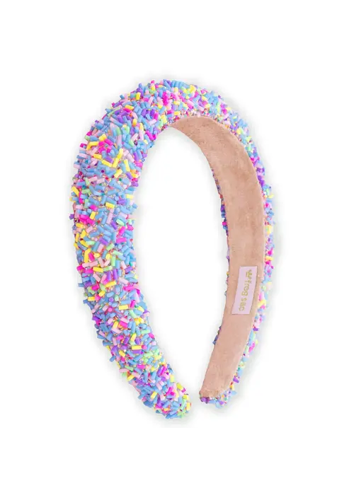 Padded Sprinkles Headband- Light Blue