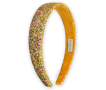Tapered Chunky Glitter Headband - Gold